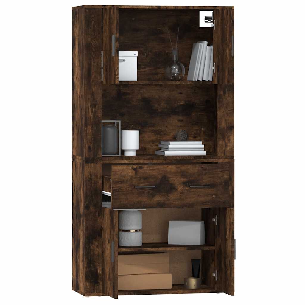 vidaXL Highboard Räuchereiche Holzwerkstoff