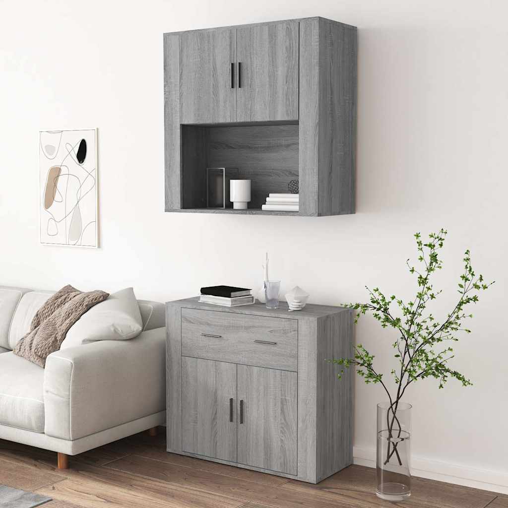 vidaXL Buffet haut gris en bois d'ingénierie Sonoma