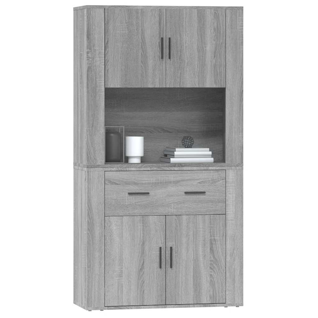 vidaXL Buffet haut gris en bois d'ingénierie Sonoma