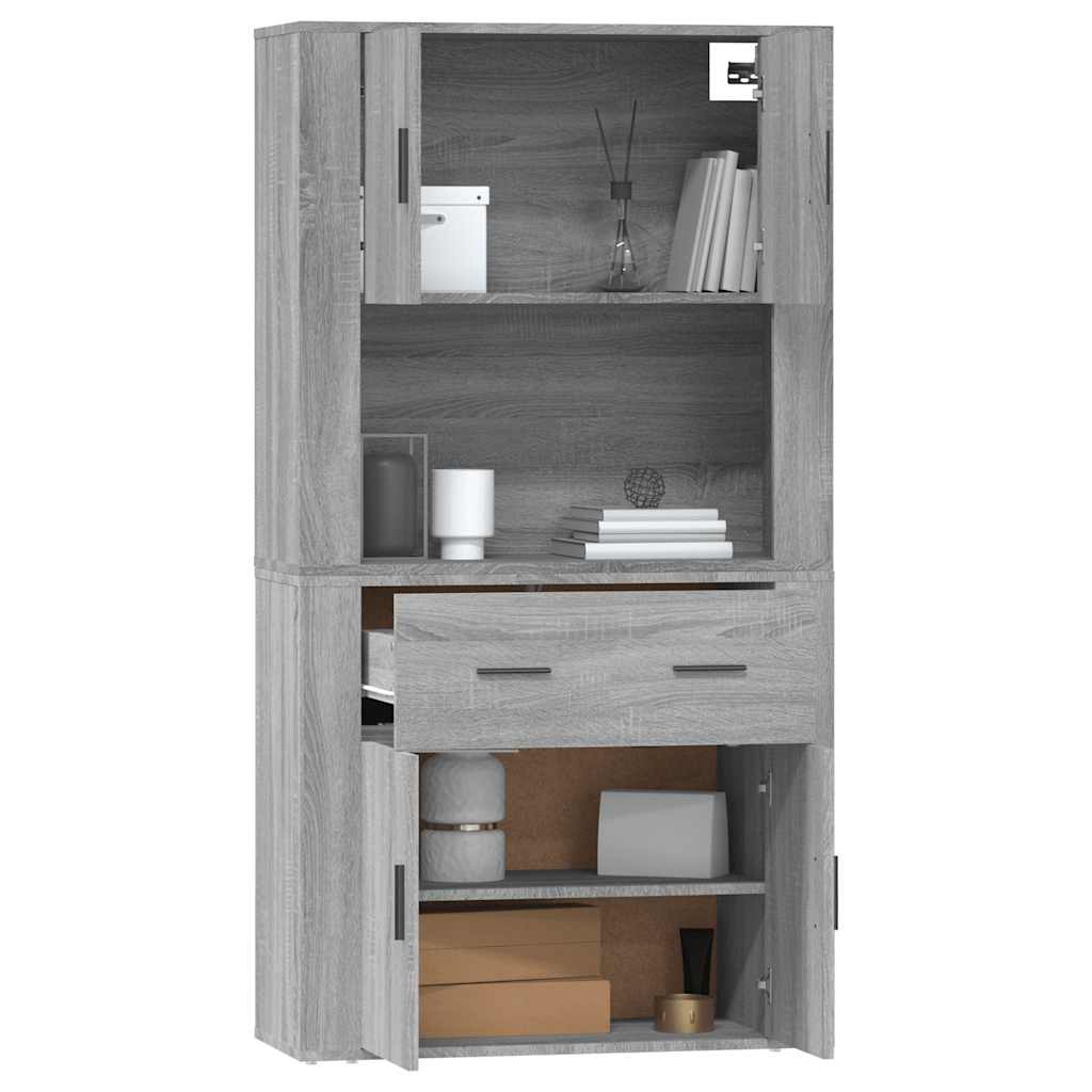 vidaXL Buffet haut gris en bois d'ingénierie Sonoma