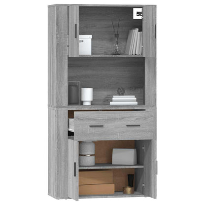 vidaXL Buffet haut gris en bois d'ingénierie Sonoma