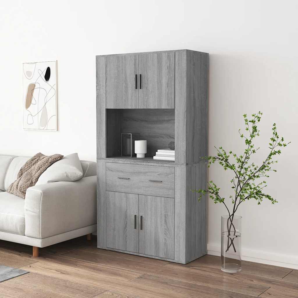 vidaXL Buffet haut gris en bois d'ingénierie Sonoma