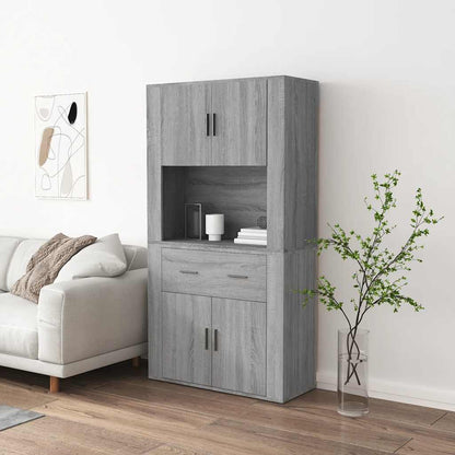 vidaXL Buffet haut gris en bois d'ingénierie Sonoma