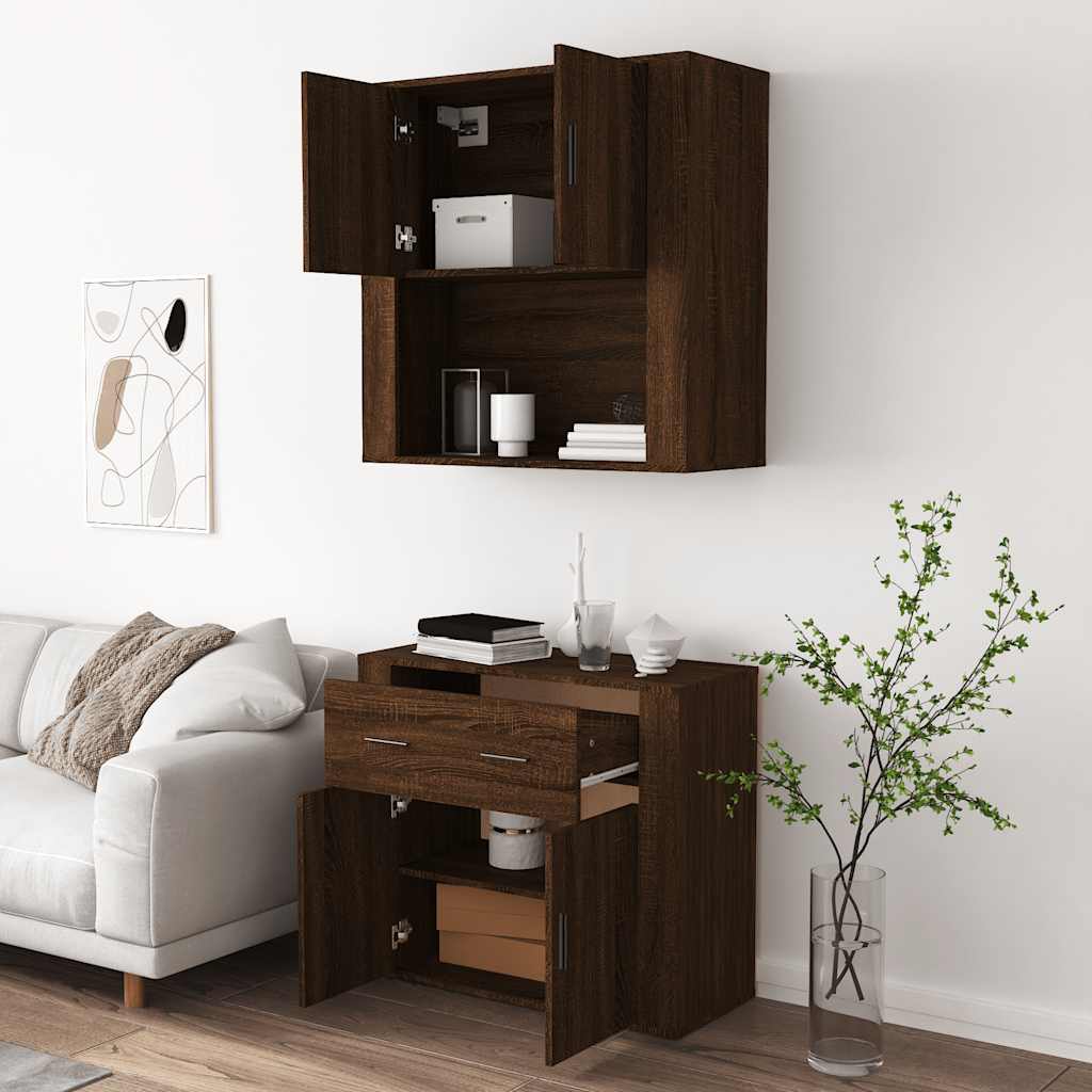 vidaXL Highboard Braun Eichen-Optik Holzwerkstoff