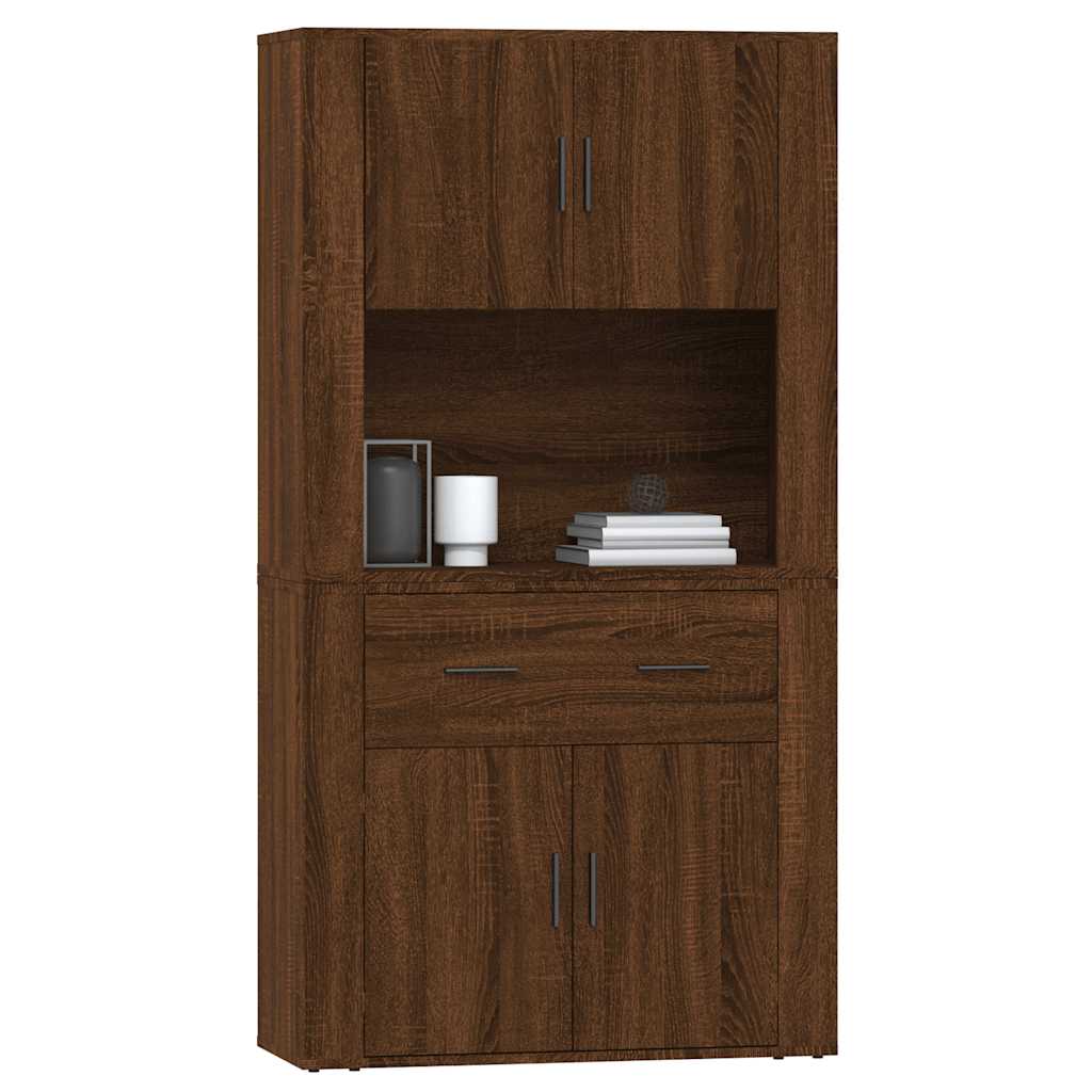 vidaXL Highboard Braun Eichen-Optik Holzwerkstoff