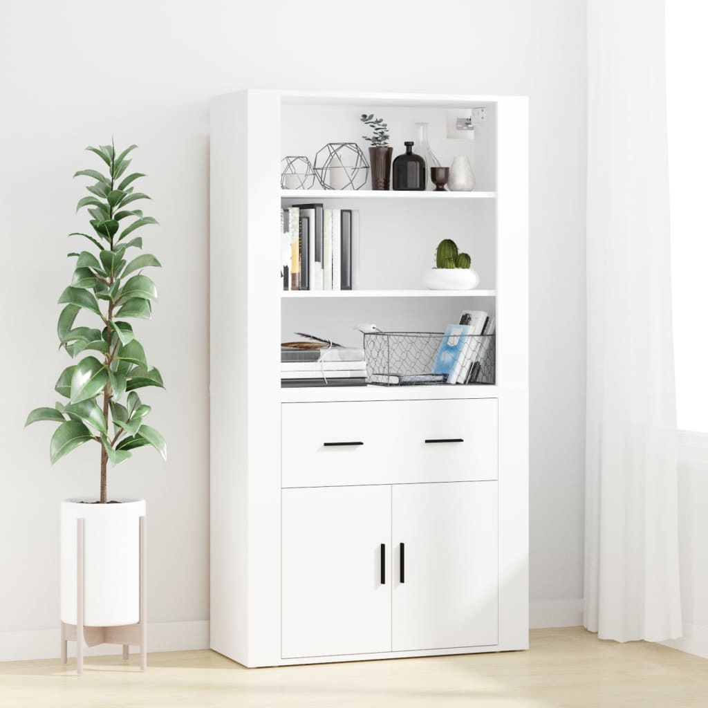 vidaXL Highboard blanc Bois d'ingénierie
