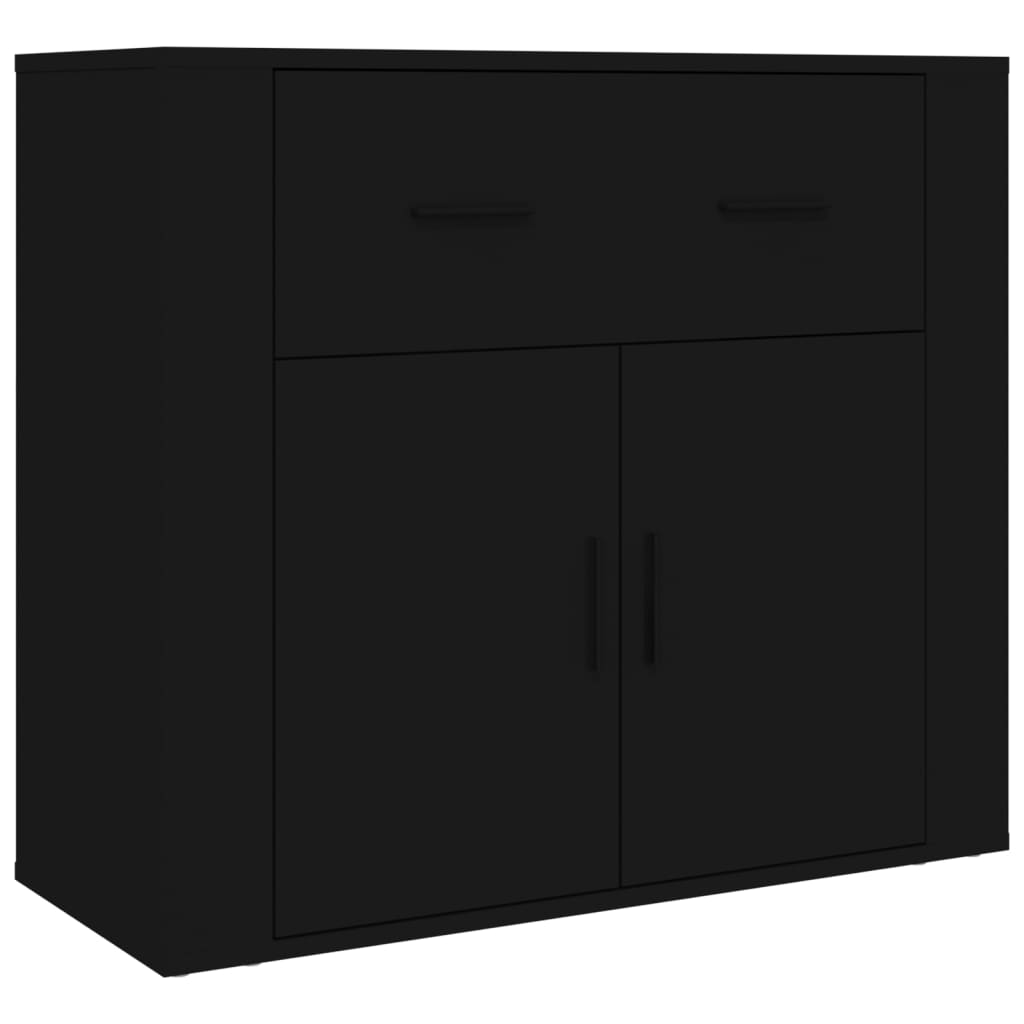vidaXL Buffet haut noir en bois d'ingénierie