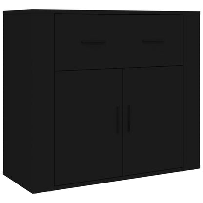 vidaXL Buffet haut noir en bois d'ingénierie