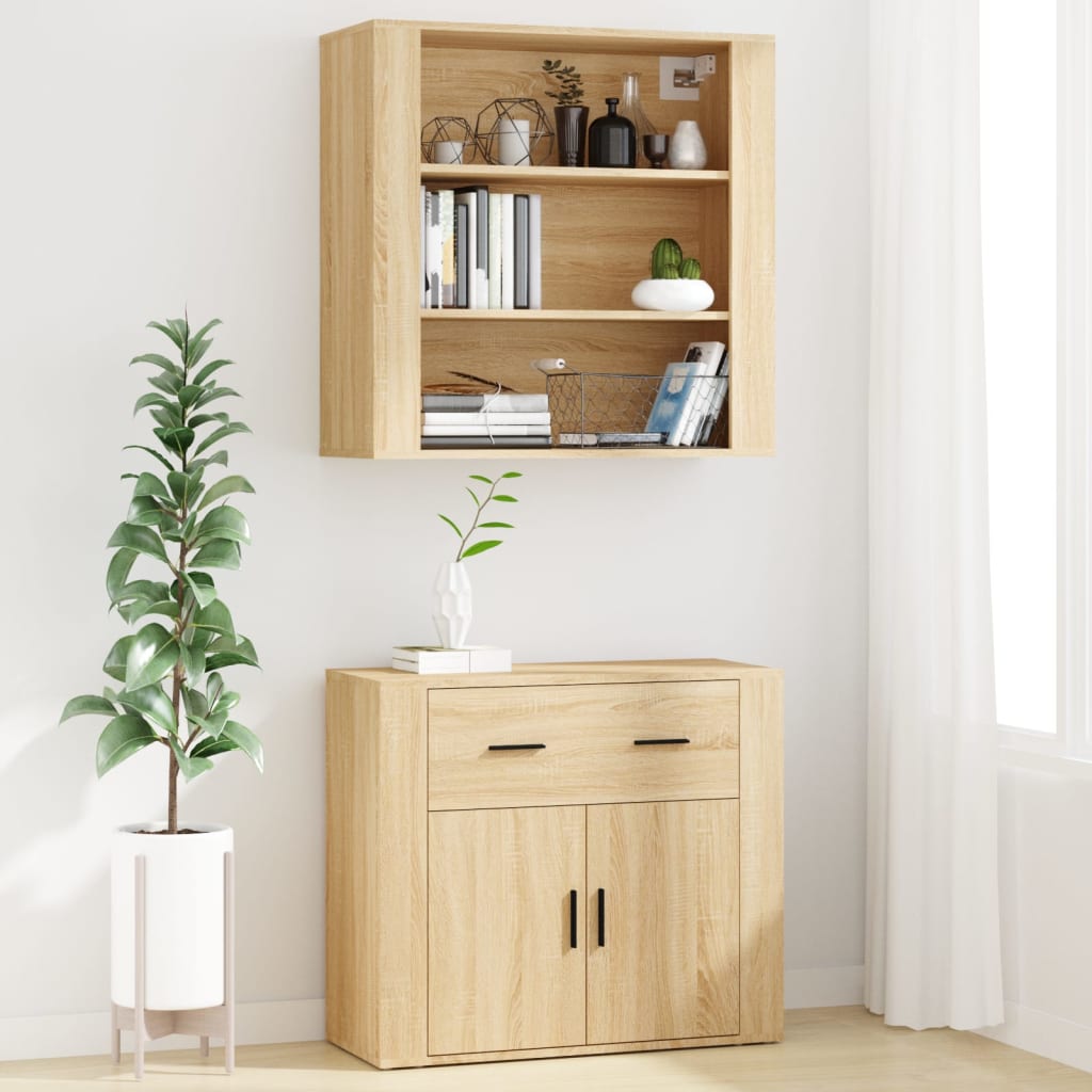vidaXL Highboard en aggloméré coloris chêne Sonoma