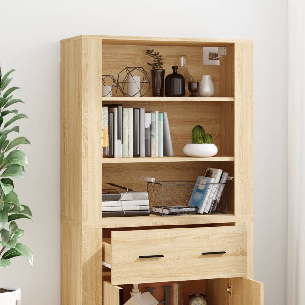 vidaXL Highboard en aggloméré coloris chêne Sonoma