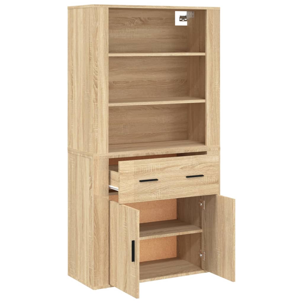 vidaXL Highboard en aggloméré coloris chêne Sonoma