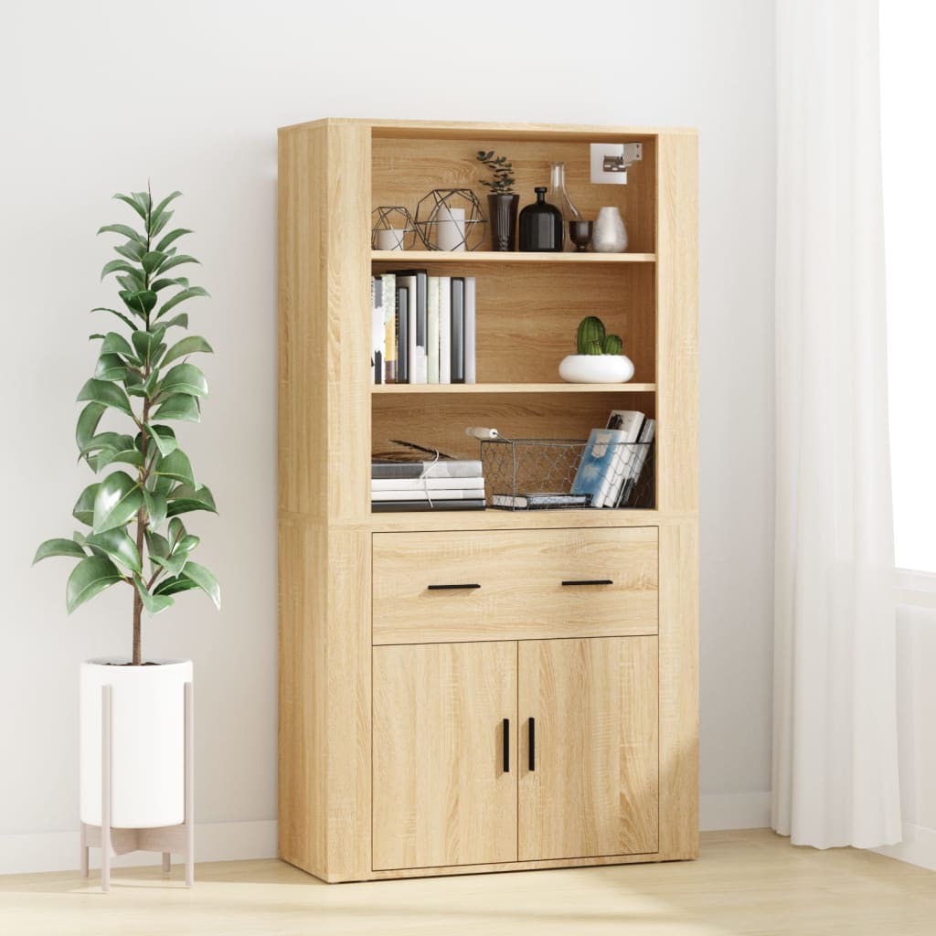 vidaXL Highboard en aggloméré coloris chêne Sonoma