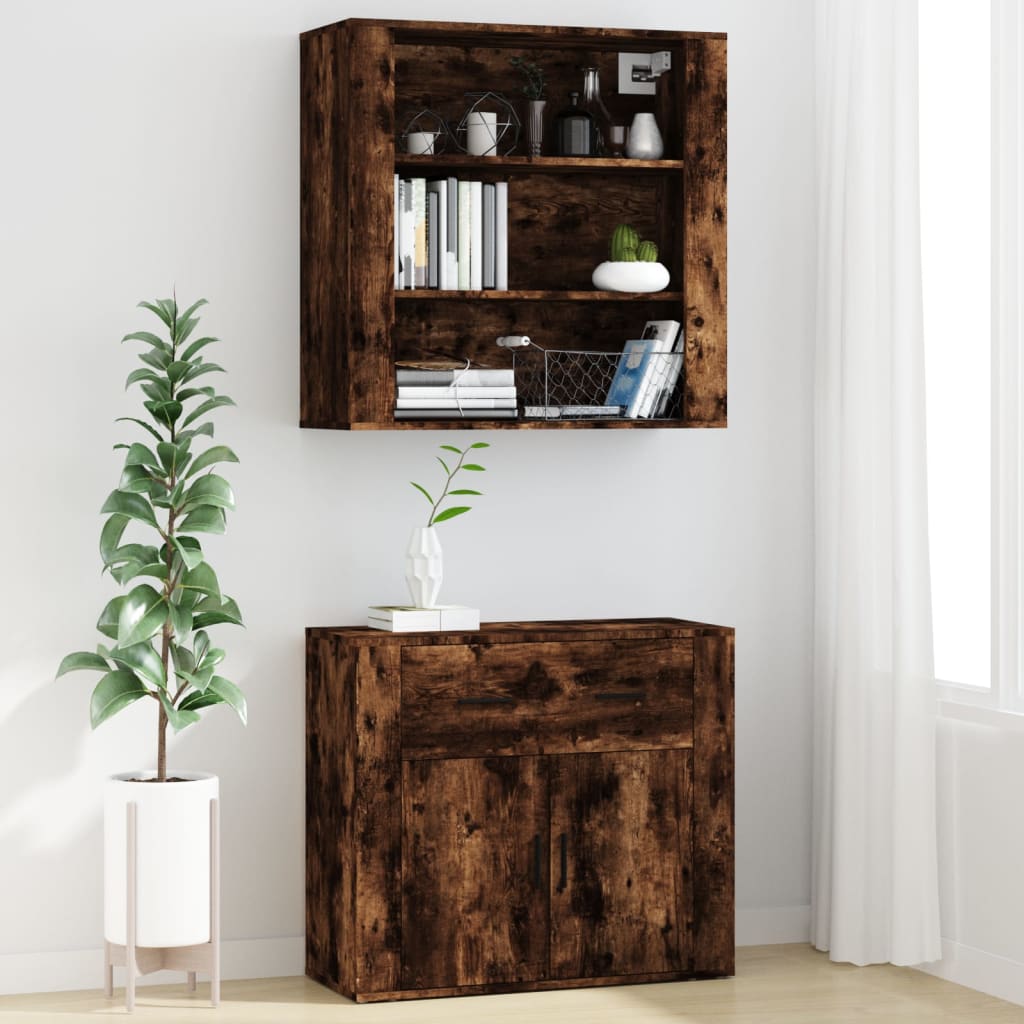 vidaXL Highboard Räuchereiche Holzwerkstoff