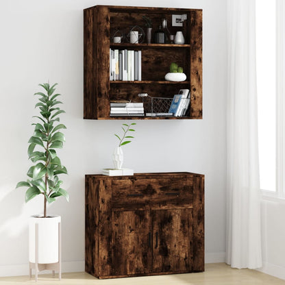 vidaXL Highboard Räuchereiche Holzwerkstoff