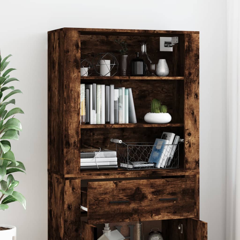 vidaXL Highboard Räuchereiche Holzwerkstoff