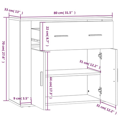 vidaXL Highboard Räuchereiche Holzwerkstoff