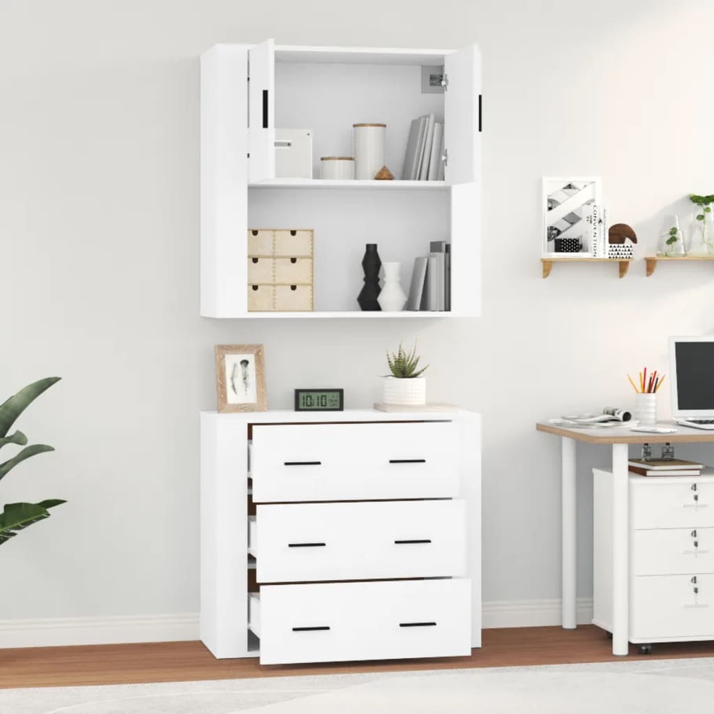 vidaXL Highboard blanc Bois d'ingénierie