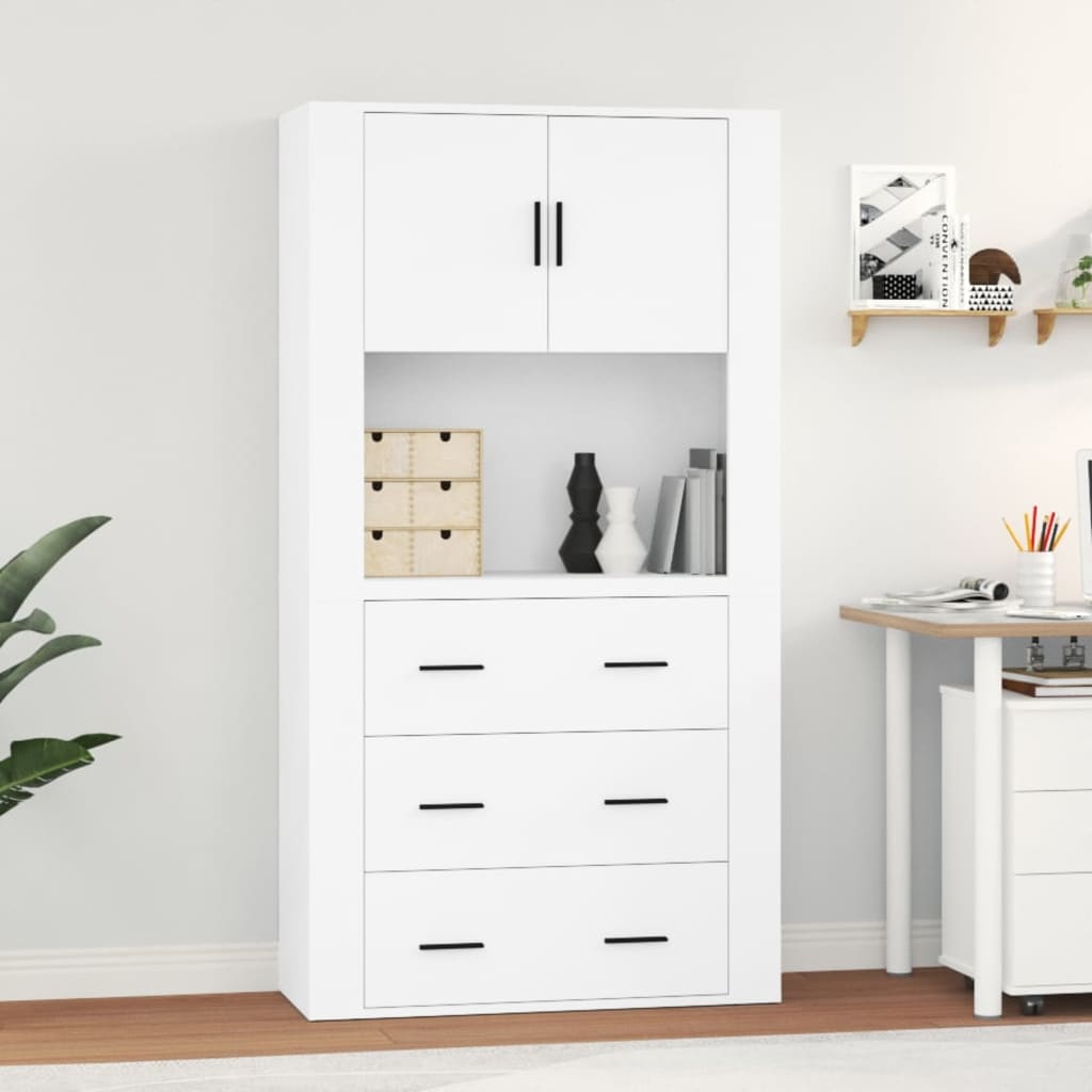 vidaXL Highboard blanc Bois d'ingénierie