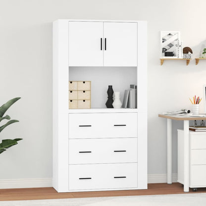 vidaXL Highboard blanc Bois d'ingénierie