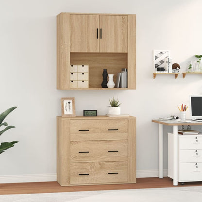 vidaXL Highboard en aggloméré coloris chêne Sonoma