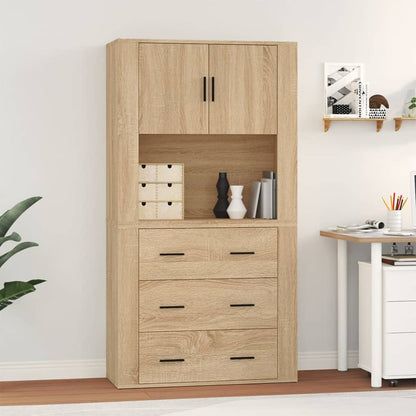 vidaXL Highboard en aggloméré coloris chêne Sonoma