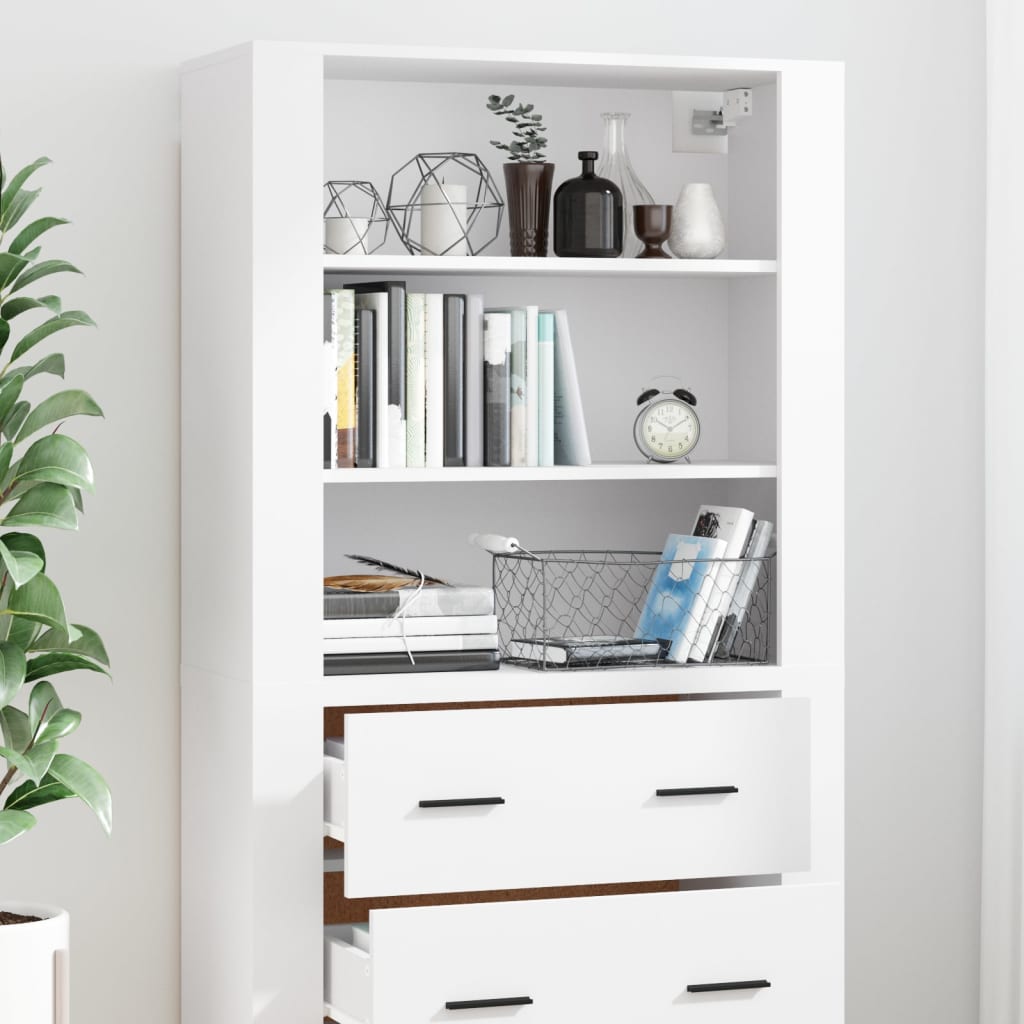 vidaXL Highboard blanc Bois d'ingénierie