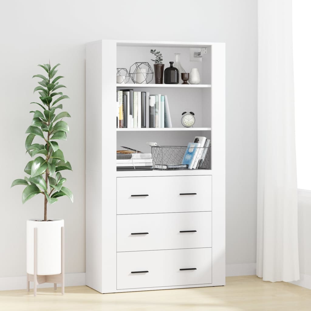 vidaXL Highboard blanc Bois d'ingénierie