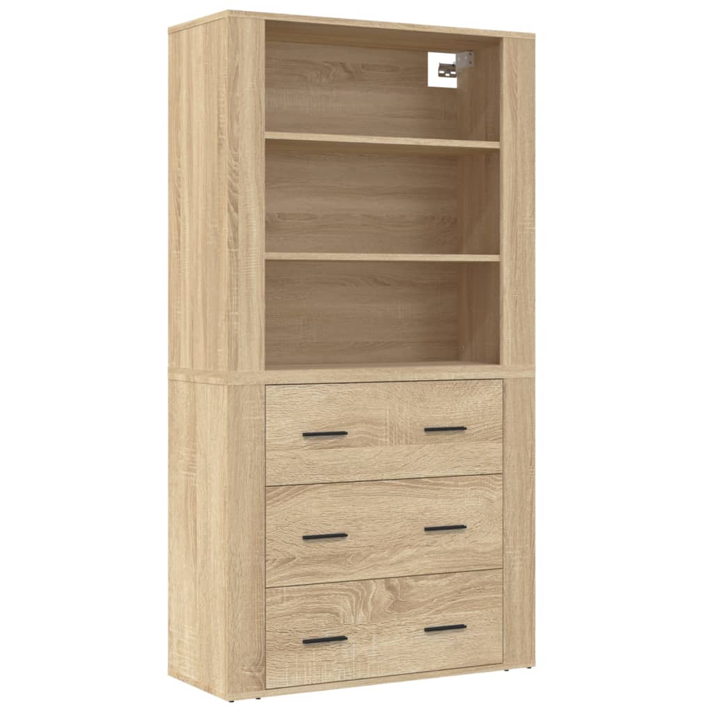 vidaXL Highboard en aggloméré coloris chêne Sonoma