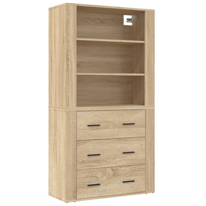 vidaXL Highboard en aggloméré coloris chêne Sonoma