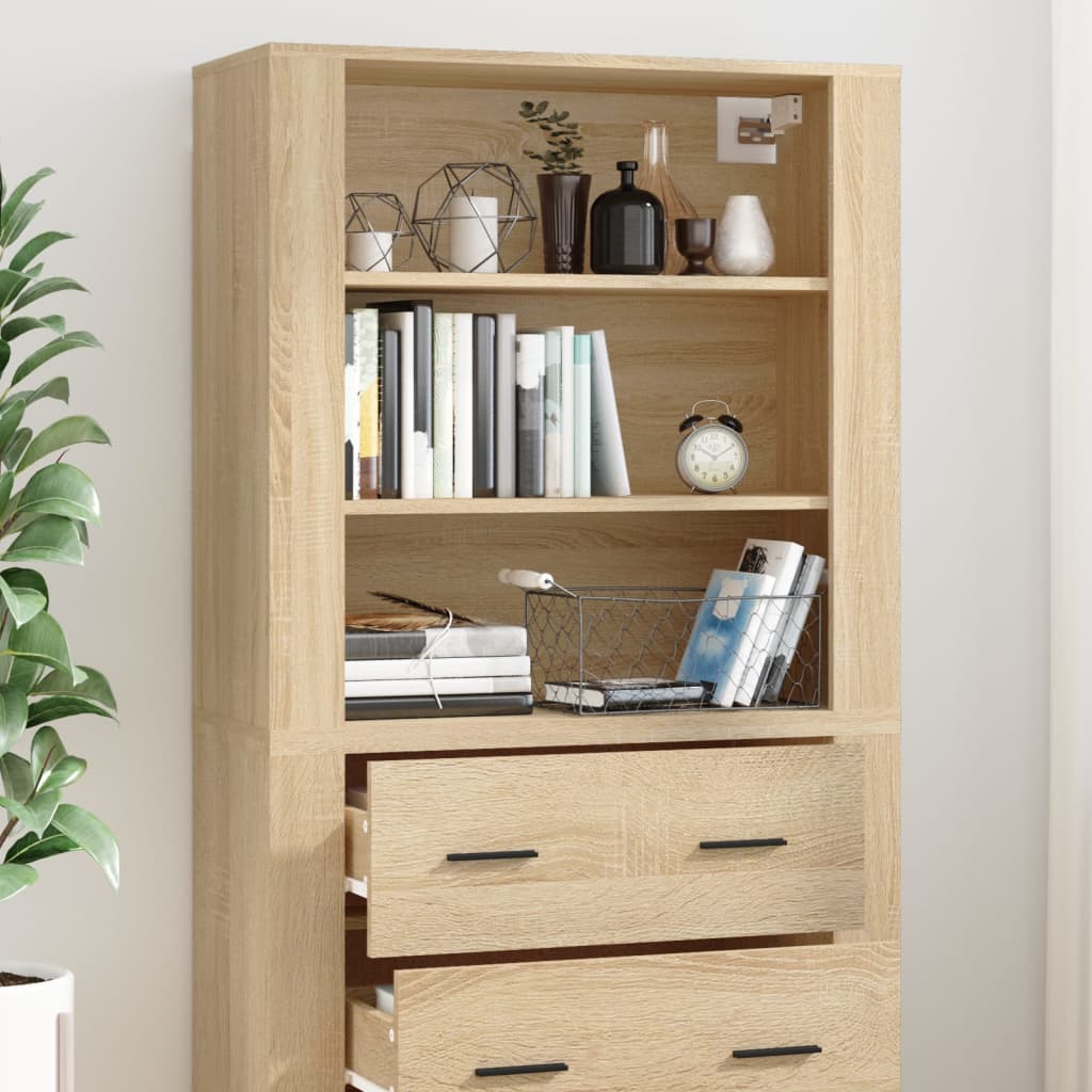 vidaXL Highboard en aggloméré coloris chêne Sonoma