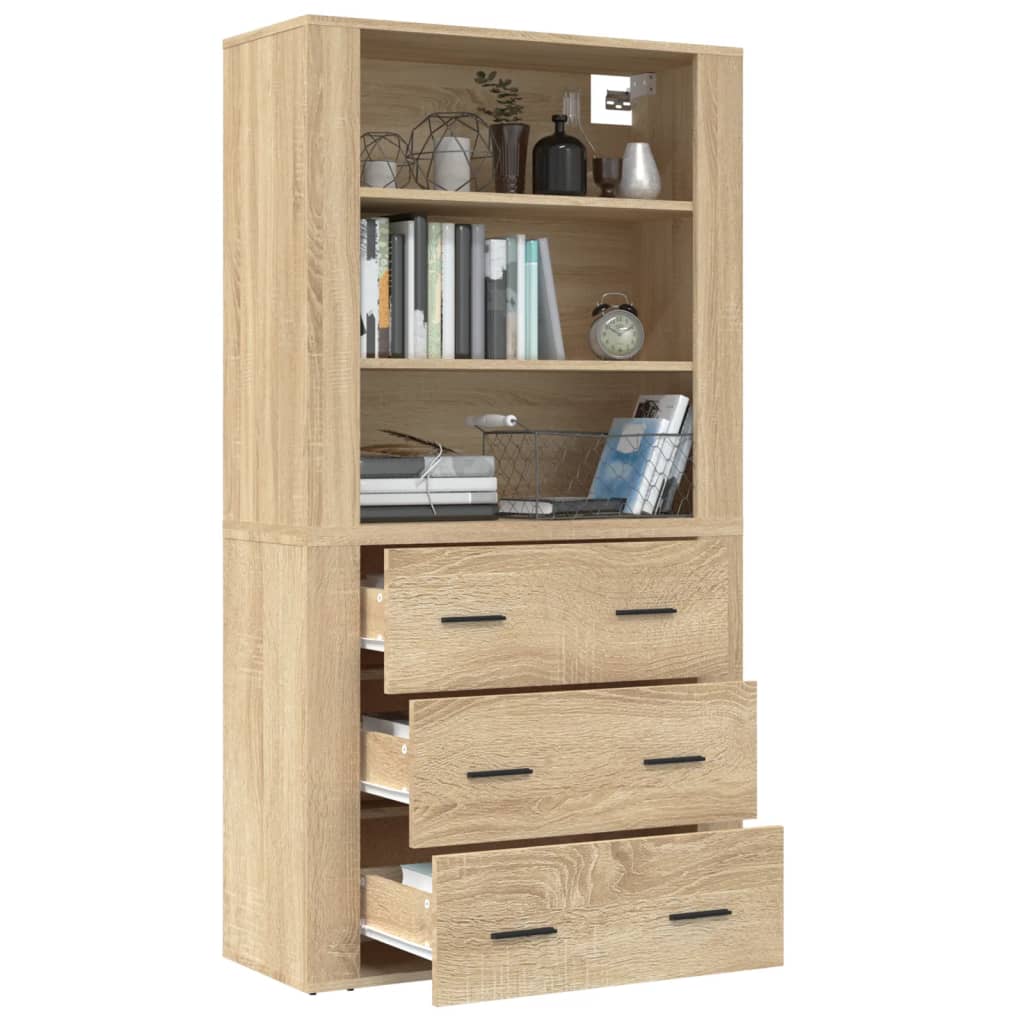vidaXL Highboard en aggloméré coloris chêne Sonoma