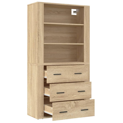 vidaXL Highboard en aggloméré coloris chêne Sonoma