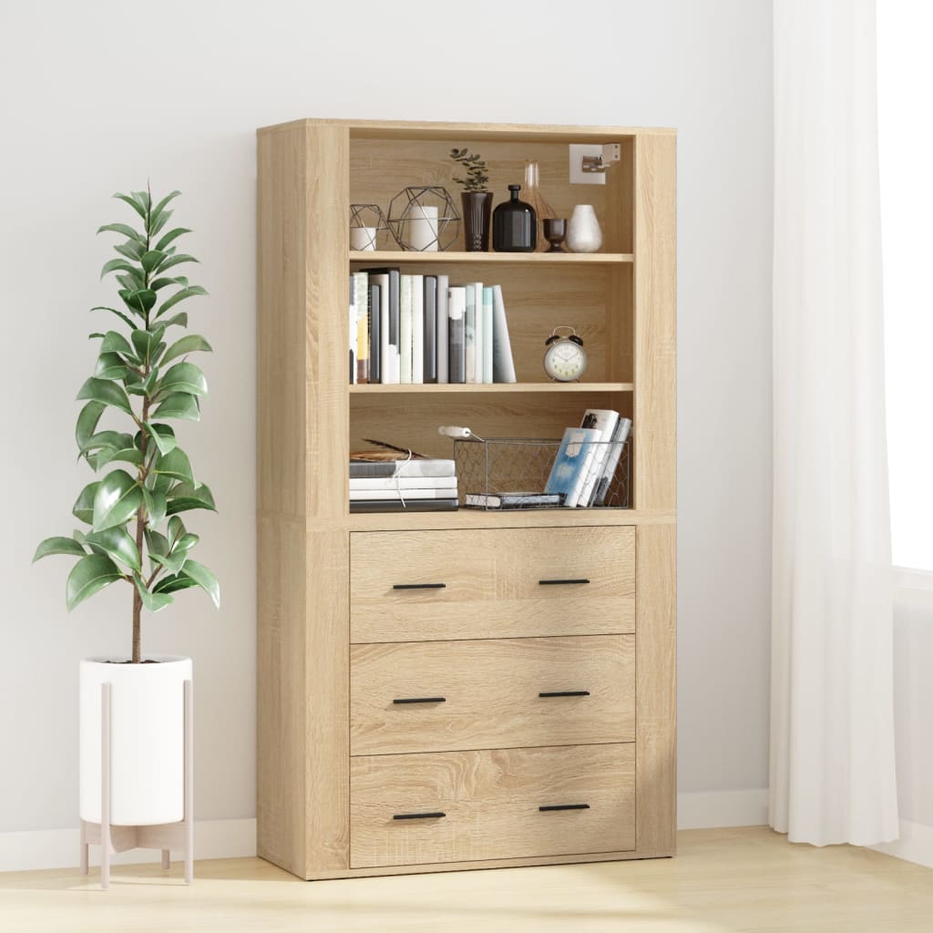 vidaXL Highboard en aggloméré coloris chêne Sonoma