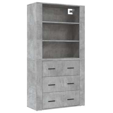 vidaXL Bahut gris béton en bois d'ingénierie