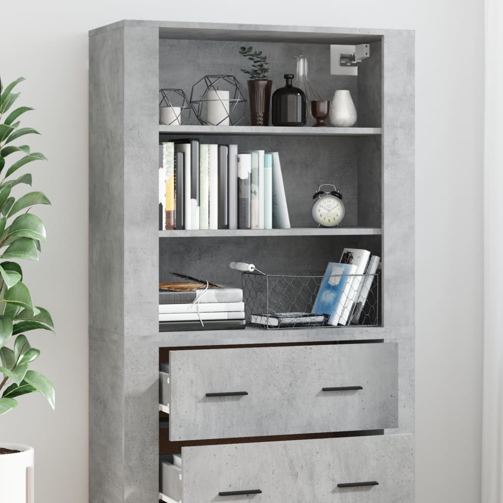 vidaXL Highboard Betongrau Holzwerkstoff
