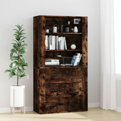 vidaXL Buffet haut chêne fumé bois d'ingénierie