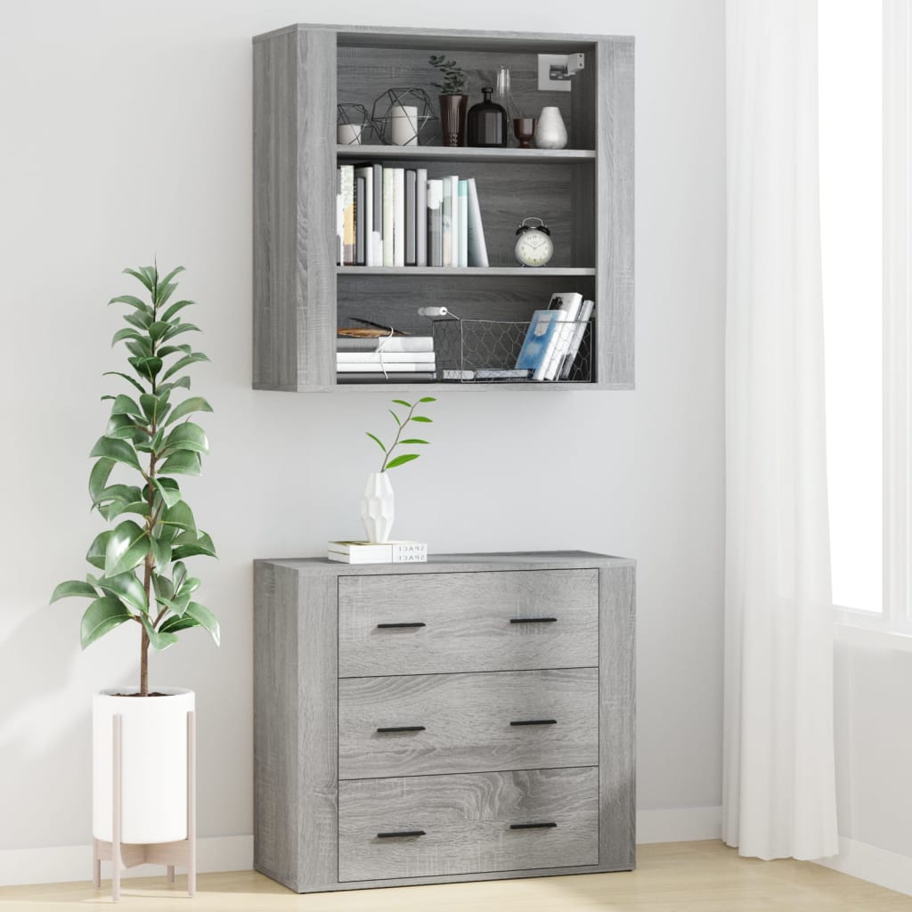 vidaXL Buffet haut gris en bois d'ingénierie Sonoma