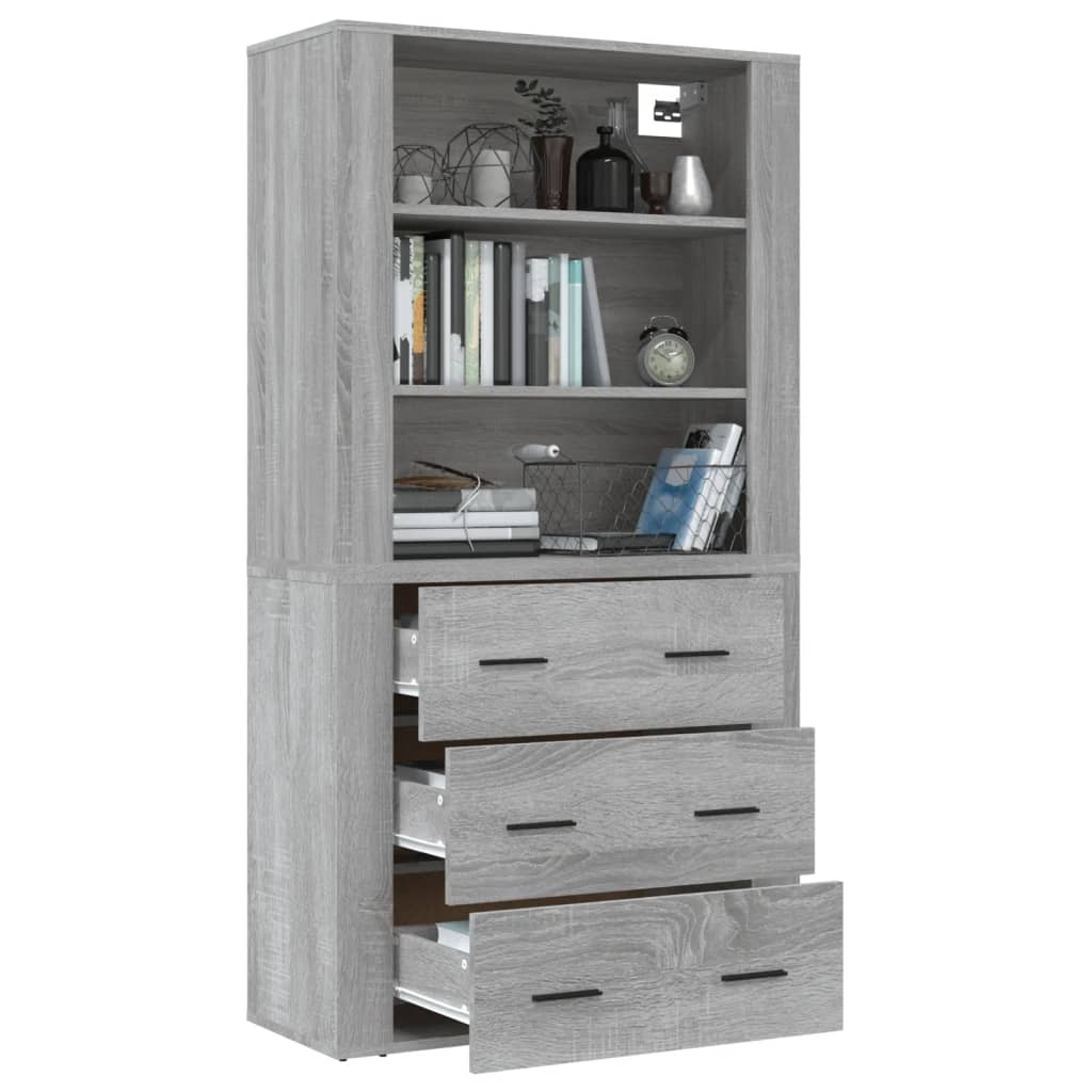 vidaXL Buffet haut gris en bois d'ingénierie Sonoma