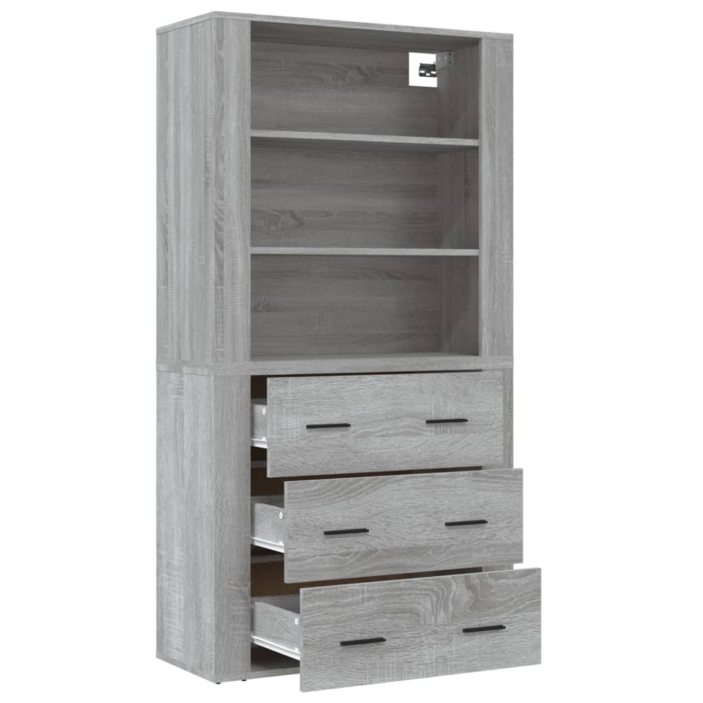 vidaXL Buffet haut gris en bois d'ingénierie Sonoma