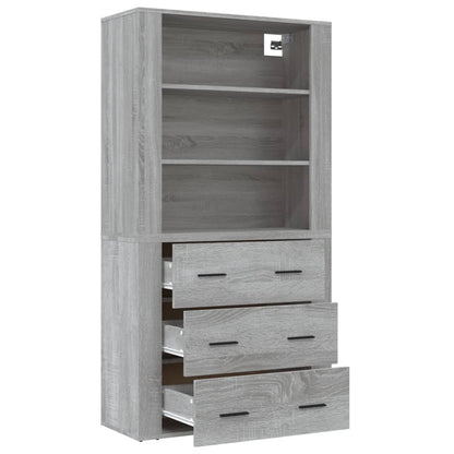 vidaXL Buffet haut gris en bois d'ingénierie Sonoma