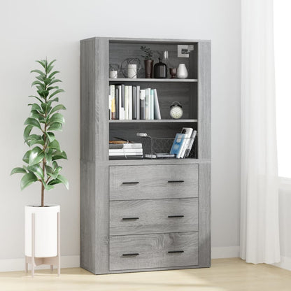 vidaXL Buffet haut gris en bois d'ingénierie Sonoma