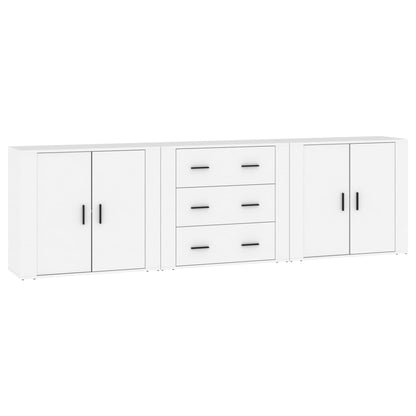 vidaXL Enfilades 3 pcs Blanc Bois d'ingénierie