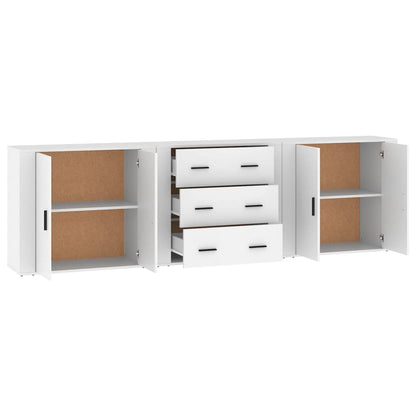 vidaXL Enfilades 3 pcs Blanc Bois d'ingénierie