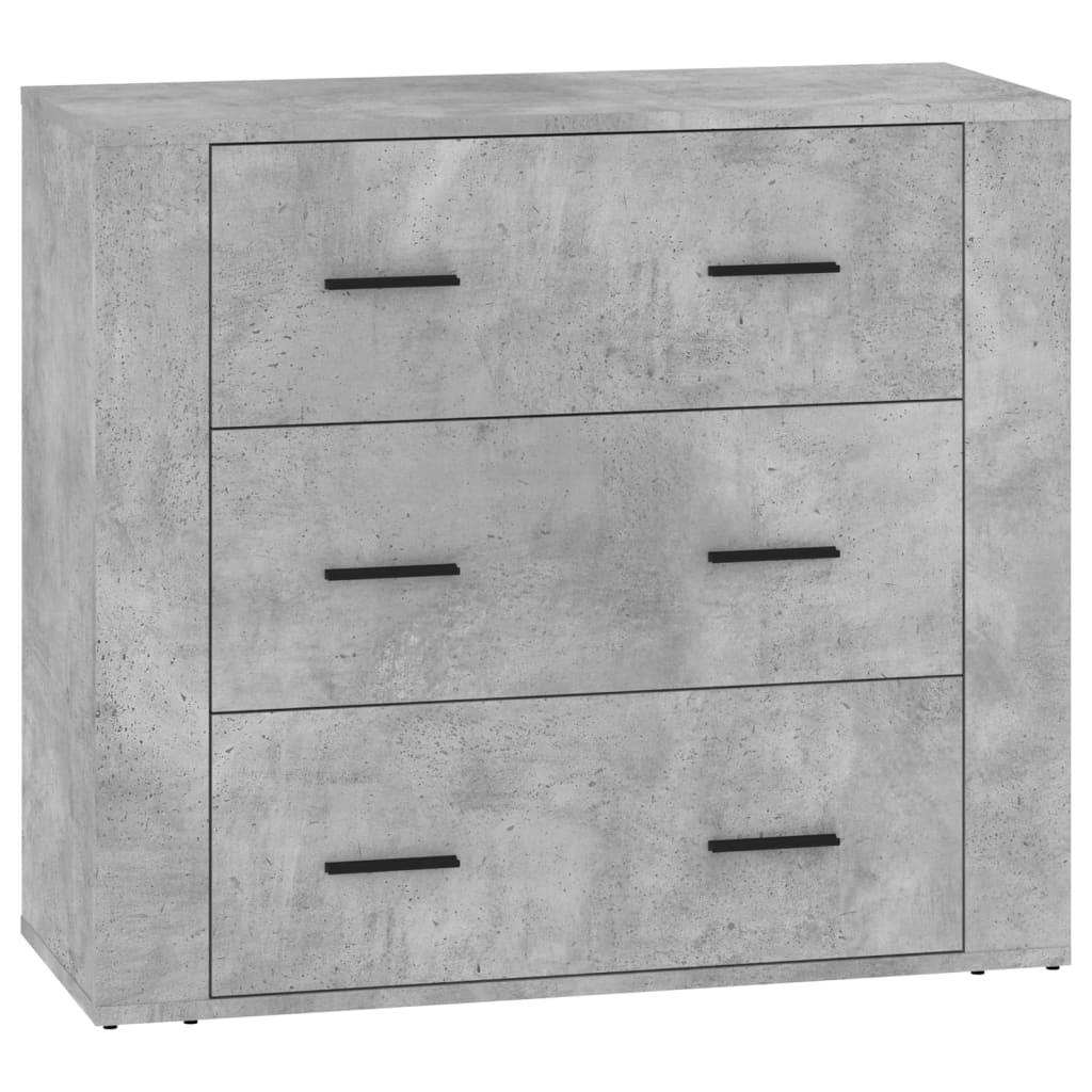 vidaXL Commodes 3 pcs Gris béton Bois d'ingénierie