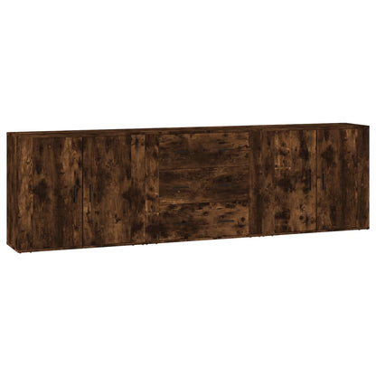 vidaXL Bahuts 3 pcs Chêne fumé en bois d'ingénierie