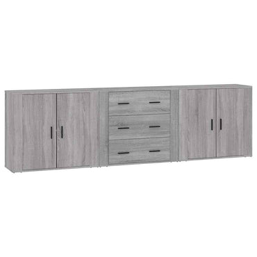 vidaXL Buffets 3 pcs. gris Sonoma bois d'ingénierie