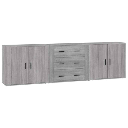 vidaXL Buffets 3 pcs. gris Sonoma bois d'ingénierie