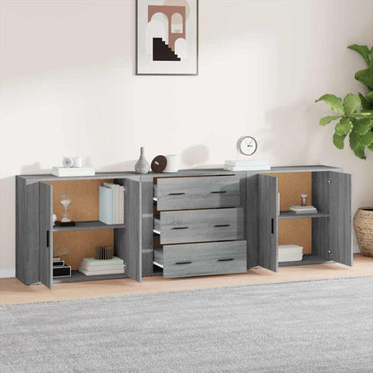 vidaXL Buffets 3 pcs. gris Sonoma bois d'ingénierie