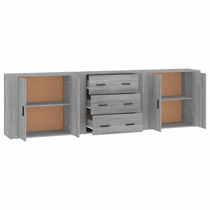 vidaXL Buffets 3 pcs. gris Sonoma bois d'ingénierie