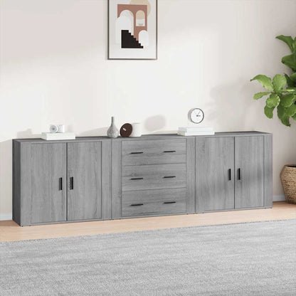 vidaXL Buffets 3 pcs. gris Sonoma bois d'ingénierie